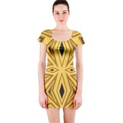 Abstract Pattern Geometric Backgrounds Short Sleeve Bodycon Dress by Eskimos