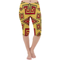 Abstract Pattern Geometric Backgrounds Lightweight Velour Cropped Yoga Leggings by Eskimos