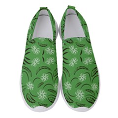 Folk Flowers Print Floral Pattern Ethnic Art Women s Slip On Sneakers by Eskimos