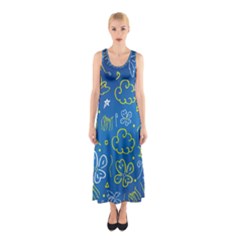Abstract-background Sleeveless Maxi Dress by nate14shop