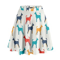 Animal-seamless-vector-pattern-of-dog-kannaa High Waist Skirt by nate14shop