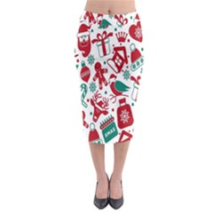 Chrismas Pattern Midi Pencil Skirt by nate14shop