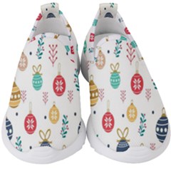 Seamless-pattern-cute-christmas-balls-shariki-igrushki-rozhd Kids  Slip On Sneakers by nate14shop