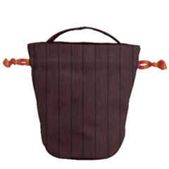 Wood Dark Brown Drawstring Bucket Bag by nate14shop