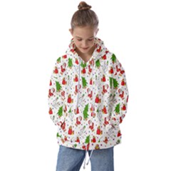 Hd-wallpaper-christmas-pattern-pattern-christmas-trees-santa-vector Kids  Oversized Hoodie by nate14shop