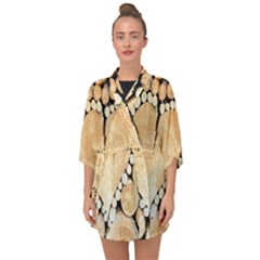 Wooden Heart Half Sleeve Chiffon Kimono by nate14shop