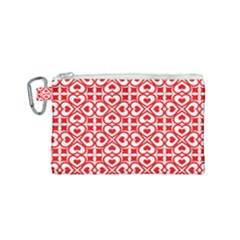 Background-heart Canvas Cosmetic Bag (small) by nate14shop