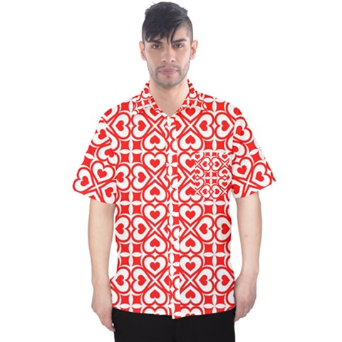 Background-heart Men s Hawaii Shirt by nate14shop