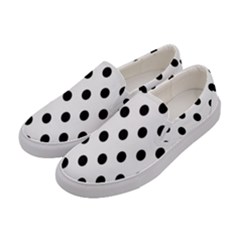 Black-and-white-polka-dot-pattern-background-free-vector Women s Canvas Slip Ons by nate14shop