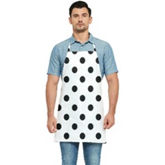 Black-and-white-polka-dot-pattern-background-free-vector Kitchen Apron by nate14shop