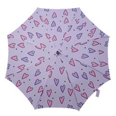 Heart-purple-pink-love Hook Handle Umbrellas (medium) by nate14shop