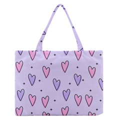 Heart-purple-pink-love Zipper Medium Tote Bag by nate14shop