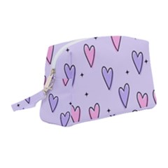 Heart-purple-pink-love Wristlet Pouch Bag (medium) by nate14shop