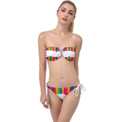 Art-and-craft Twist Bandeau Bikini Set by nate14shop