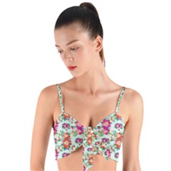 Floral Woven Tie Front Bralet