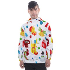 Christmas-celebration-seamless-pattern-background-vector Men s Front Pocket Pullover Windbreaker by nate14shop