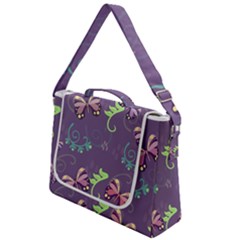 Background-butterfly Purple Box Up Messenger Bag by nate14shop