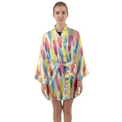 Watercolour-texture Long Sleeve Satin Kimono by nate14shop