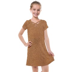 Leather Brown  Kids  Cross Web Dress by artworkshop