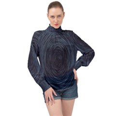  Stars Rotation  High Neck Long Sleeve Chiffon Top by artworkshop