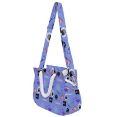 Pale Blue Goth Rope Handles Shoulder Strap Bag