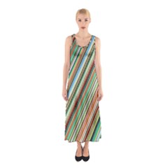 Stripe-colorful-cloth Sleeveless Maxi Dress by nate14shop