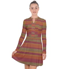 Background-lines Long Sleeve Panel Dress