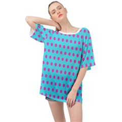 Background-polkadot 02 Oversized Chiffon Top