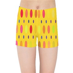 Banner-polkadot-yellow Kids  Sports Shorts by nate14shop