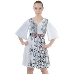 Im Fourth Dimension Black White 7 Boho Button Up Dress by imanmulyana