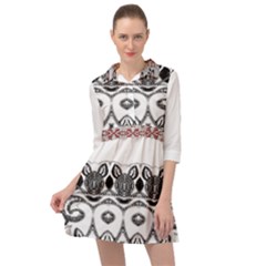 Im Fourth Dimension Black White 12 Mini Skater Shirt Dress by imanmulyana