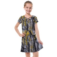 Rock Wall Crevices Geology Pattern Shapes Texture Kids  Cross Web Dress by artworkshop