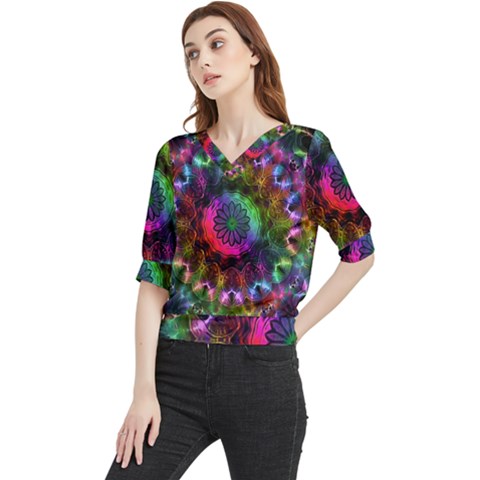 Pride Mandala Quarter Sleeve Blouse by MRNStudios