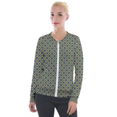 Polka-dots-gray Velvet Zip Up Jacket by nate14shop
