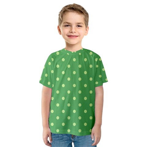 Polka-dots-green Kids  Sport Mesh Tee by nate14shop