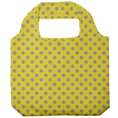 Polka-dots-light Yellow Foldable Grocery Recycle Bag by nate14shop