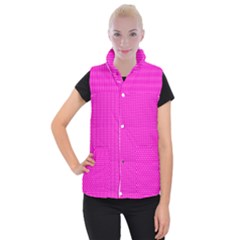 Polkadots-pink Women s Button Up Vest by nate14shop