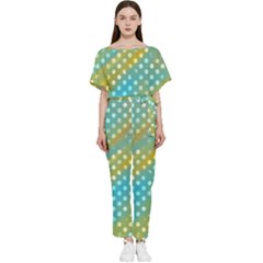 Abstract-polkadot 01 Batwing Lightweight Chiffon Jumpsuit by nate14shop