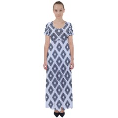 Abstract-box-white High Waist Short Sleeve Maxi Dress by nate14shop