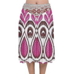 Im Fourth Dimension Colour 2 Velvet Flared Midi Skirt by imanmulyana