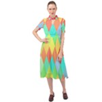 Low-poly Keyhole Neckline Chiffon Dress