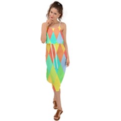 Low-poly Waist Tie Cover Up Chiffon Dress by nate14shop