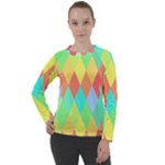 Low-poly Women s Long Sleeve Raglan Tee