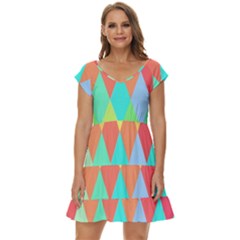 Low-poly Short Sleeve Tiered Mini Dress by nate14shop