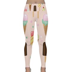 Cute-pink-ice-cream-and-candy-seamless-pattern-vector Lightweight Velour Classic Yoga Leggings