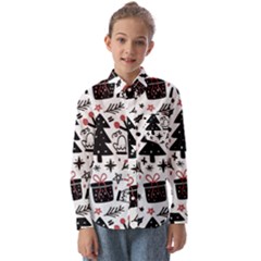 Christmas Tree-background-jawelry Bel,gift Kids  Long Sleeve Shirt by nate14shop