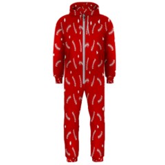 Christmas Pattern,love Red Hooded Jumpsuit (men) by nate14shop