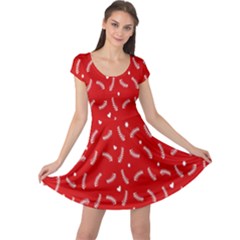Christmas Pattern,love Red Cap Sleeve Dress by nate14shop