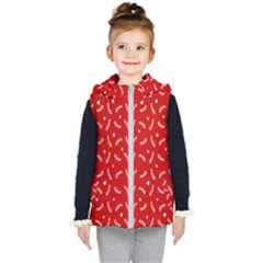 Christmas Pattern,love Red Kids  Hooded Puffer Vest by nate14shop