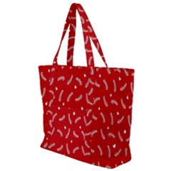 Christmas Pattern,love Red Zip Up Canvas Bag by nate14shop